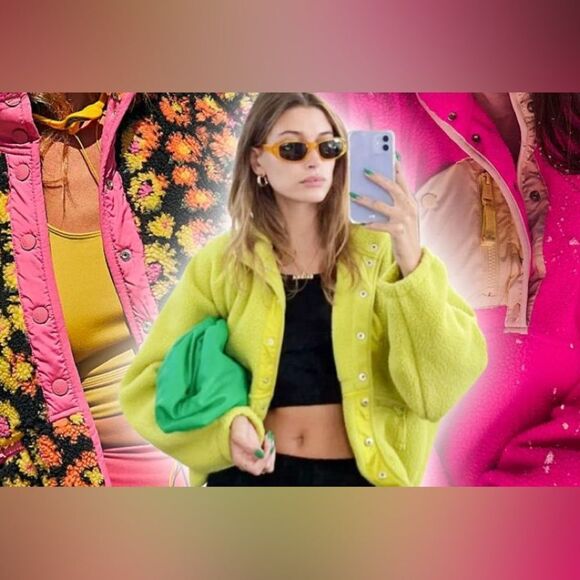 NWT Free People Hit the Slopes Jacket in Highlighter XS - Picture 2 of 11